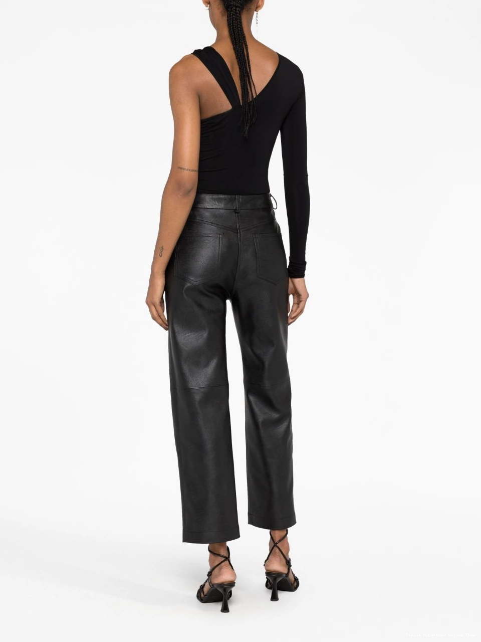 Affordable Women Stella trousers straight-leg McCartney faux-leather 0504